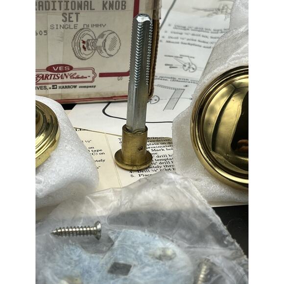 Vtg H.B. Ives Artisan Collection Single Dummy SOLID Brass Knobs W/Rose Lot Of 2 - Picture 10 of 16